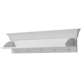 Weißes Babyzimmer Wandboard Mures aus Kiefer Massivholz mit Haken – Ansicht 1