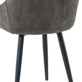 Samt Polsterstühle Calamas in Dunkelgrau und Schwarz mit Metallgestell (2er Set) – Ansicht 8