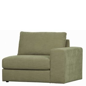 Couch Element mit Armlehne rechts Karyon in Graugrün - Modulsofa – Ansicht 1