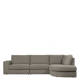 Modernes L Sofa Fredoco in Grau mit drei Sitzplätzen – Ansicht 2
