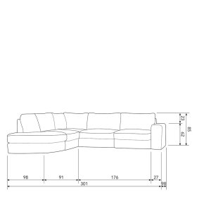 Ecksofa Rosa Fraduno in modernem Design 301x85x98 cm – Ansicht 13