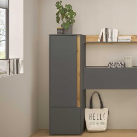 Home Office Aktenschrank Uzniana in Anthrazit und Wildeichefarben – Ansicht 2