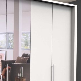 Weißer Ankleidezimmer Kleiderschrank Emiliano glasbeschichtet mit Falttüren – Ansicht 5
