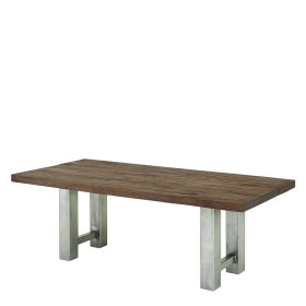 Esstisch Future aus Wildeiche Massivholz und Eisen im Industry Look – Ansicht 1