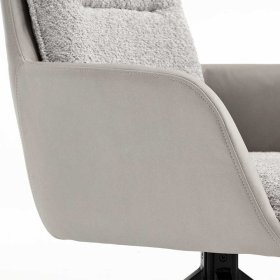 Drehbare Polsterstühle Eviliamo mit Armlehnen in Grau und Schwarz (2er Set) – Ansicht 8