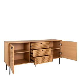 Sideboard Myronna mit Fußgestell aus Metall und drei Schubladen – Ansicht 5