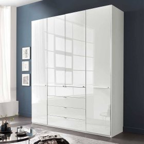 Schlafzimmer Drehtürschrank Bean in Weiß 198 cm breit – Ansicht 2