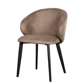 Essstuhl Anni in Taupe aus Microfaser (2er Set) – Ansicht 1