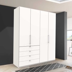 Weißer Kleiderschrank Emiliano mit Falttüren Made in Germany – Ansicht 3