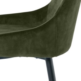 Esstisch Stühle Antalio in Dunkelgrün und Schwarz aus Samt und Metall (2er Set) – Ansicht 7