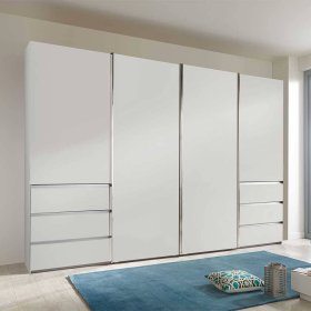 Schiebetürenschrank Cadada in Weiß mit sechs Schubladen – Ansicht 2