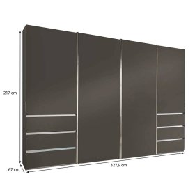 Schwebetürenkleiderschrank Grionia Made in Germany mit sechs Schubladen – Ansicht 9