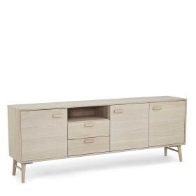 Sideboard Vilrada mit einem offenen Fach und Holzgriffen – Ansicht 2