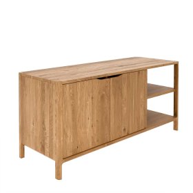 TV Sideboard Koropi aus Wildeiche Massivholz mit offenen Fächern – Ansicht 1