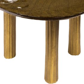 Couchtisch Lazium in Altgoldfarben und organischer Form – Ansicht 6