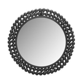 Metall Wandspiegel Seciona in runder Form - Schwarz – Ansicht 1