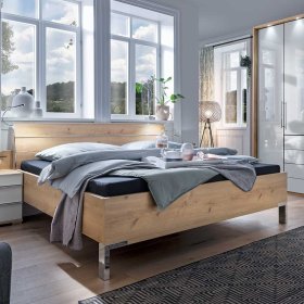 Schlafzimmerkomplettset Waluva in Weiß und Eiche Bianco mit Doppelbett (vierteilig) – Ansicht 3
