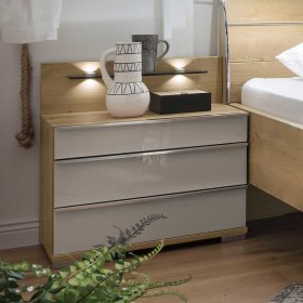 Komplettschlafzimmer Cnutria in Beige und Eiche Bianco (vierteilig) – Ansicht 7
