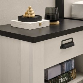 Landhausstil Nachtkonsole Dionada in Pinie Weiß 46 cm hoch – Ansicht 6