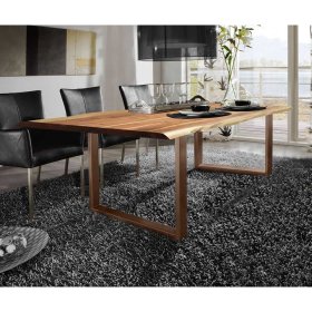 Holztisch Baumkante Crabina aus Akazie Massivholz und Metall – Ansicht 2
