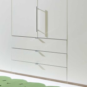 Kleiderschrank Nafissa in Weiß Eiche Sägerau mit Falttüren 300 cm – Ansicht 6