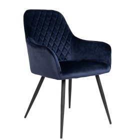 Polsterstühle Langos in Dunkelblau Samt modern (2er Set) – Ansicht 1