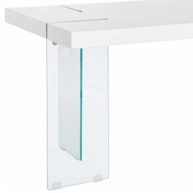Esstisch Franzesca in Weiß Hochglanz aus Sicherheitsglas und MDF – Ansicht 4