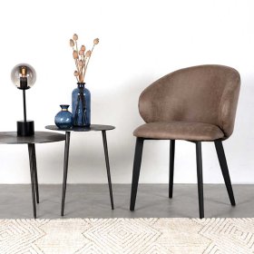 Essstuhl Anni in Taupe aus Microfaser (2er Set) – Ansicht 6