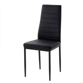 Moderne Esszimmerstühle Ciano aus Kunstleder und Metall in Schwarz (Set) – Ansicht 1