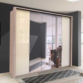 Moderner Schlafzimmerschrank Codumenta 3 türig mit Spiegel – Ansicht 2