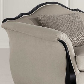 Polstersessel Rivossa in Beige und Schwarz im klassischen Stil – Ansicht 3