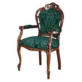 Esszimmer Sitzgruppe Daltiana in Nussbaumfarben im Barockstil (sechsteilig) – Ansicht 5