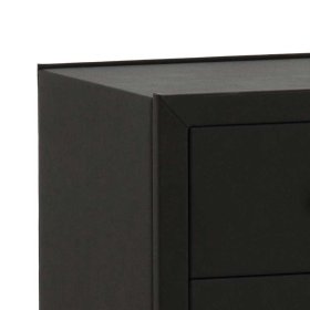 Nachtkommode Leitha in Schwarz Webstoff mit Schubladen – Ansicht 3