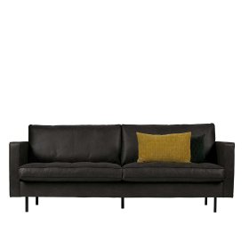 Recyclingleder Couch Lonzavez in Schwarz 230 cm breit – Ansicht 2