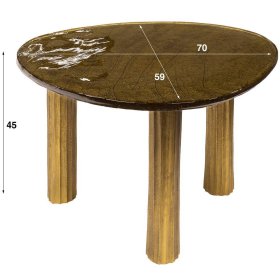 Couchtisch Lazium in Altgoldfarben und organischer Form – Ansicht 7