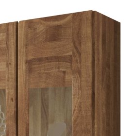 Wohnzimmer Wandvitrine Sascora aus Wildeiche Massivholz 80 cm breit – Ansicht 3