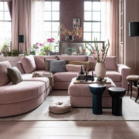 Rosa Modulsofa Ecke Oktamian Rücken echt bezogen - 44 cm Sitzhöhe – Ansicht 13