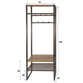 Garderobe Krispa mit Ablagen für Schuhe und 7 Kleiderhaken – Ansicht 5