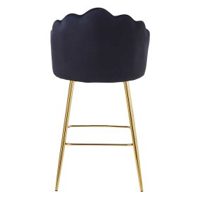 Muschel Barhocker Nastaruna in Schwarz und Goldfarben (2er Set) – Ansicht 5
