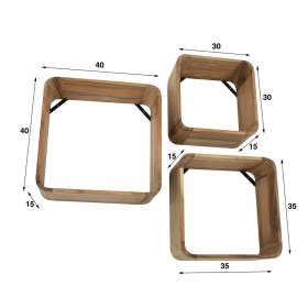 Wandregal Radulynes in quadratischer Form dreiteilig (dreiteilig) – Ansicht 5