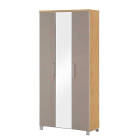 Garderobenschrank Pattinos in Taupe Eiche Bianco furniert – Ansicht 1