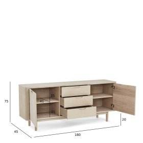 Esszimmersideboard Praguera im Skandi Design mit drei Schubladen – Ansicht 13