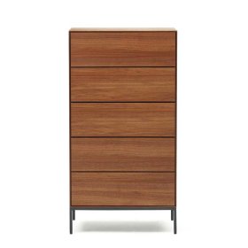 Wäschekommode Pleanos in Nussbaumfarben 114 cm hoch – Ansicht 2