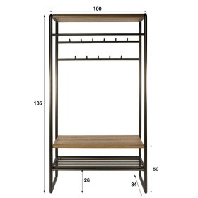 Kompaktgarderobe Krispa mit 11 Kleiderhaken aus Stahl – Ansicht 4