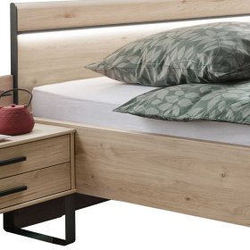 Schlafzimmer Set Bruvena in Eichefarben und Dunkelgrau Made in Germany (vierteilig) – Ansicht 3