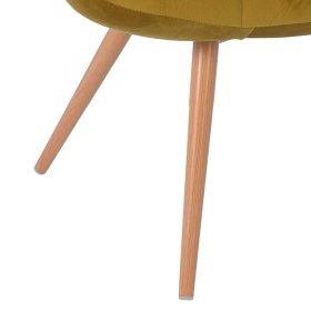 Retro Polstersessel Juleen in Ocker Samt mit 50 cm Sitzhöhe – Ansicht 8