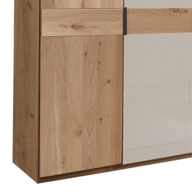 Kleiderschrank Viramiru in Eiche Bianco & Champagner mit Drehtüren – Ansicht 4