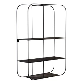 Schwarzes Metallregal Saracan zur Wandmontage in modernem Design – Ansicht 1