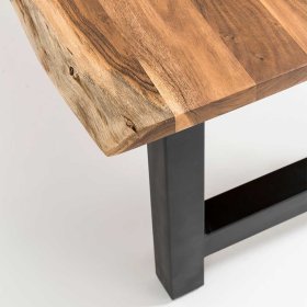 Esstisch mit Baumkante Streeter aus Akazie Massivholz und Metall – Ansicht 7