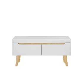 Wohnzimmer Schrankwand Jasturian im Skandi Design mit Holzgestellen (dreiteilig) – Ansicht 3